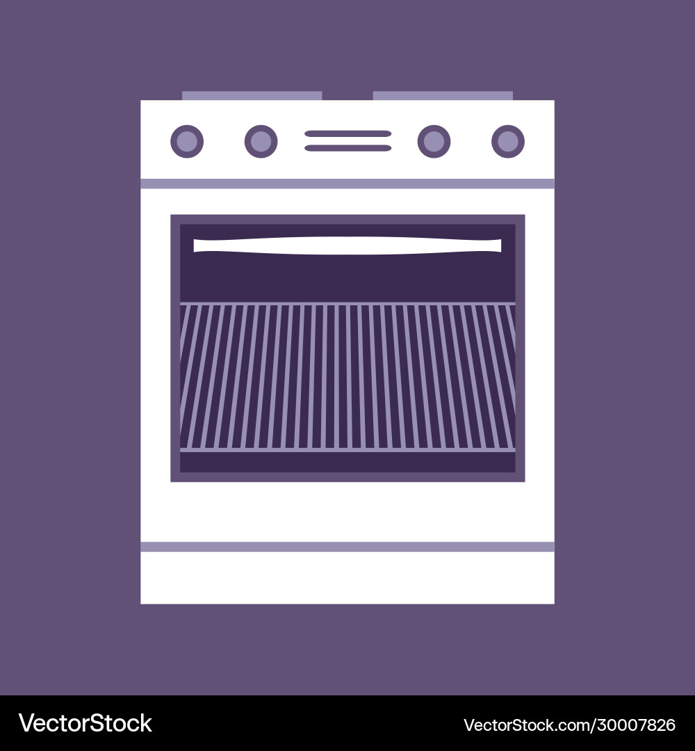 Kitchen stove isolated household vector image