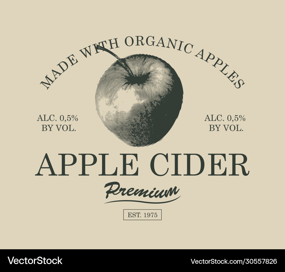 Label for apple cider with in retro style Label for apple cider with in retro style vector image