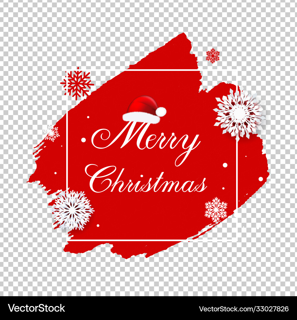 Merry christmas poster with blobs isolated Merry christmas poster with blobs isolated vector image