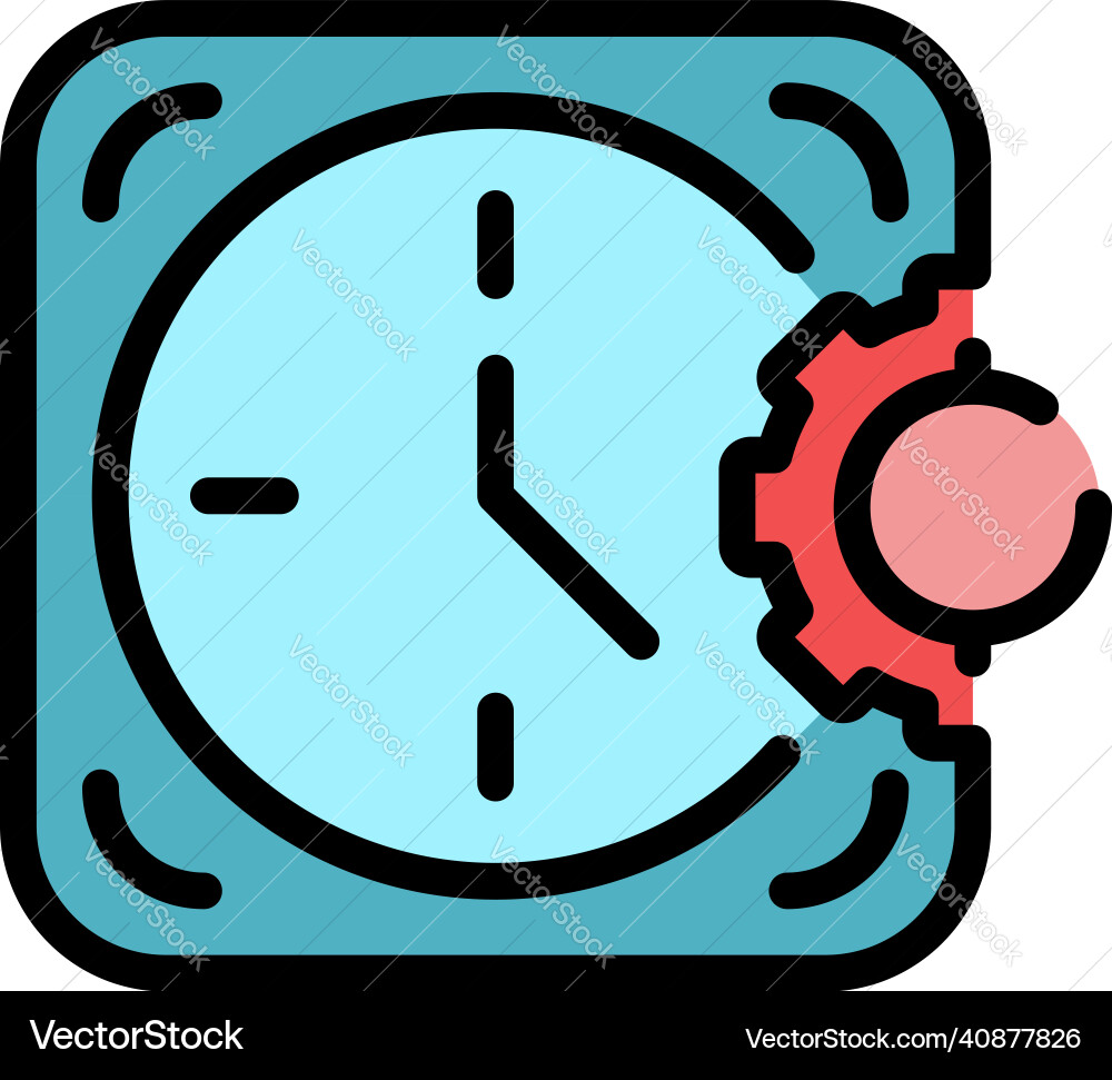 Set working hours icon color outline Set working hours icon color outline vector image
