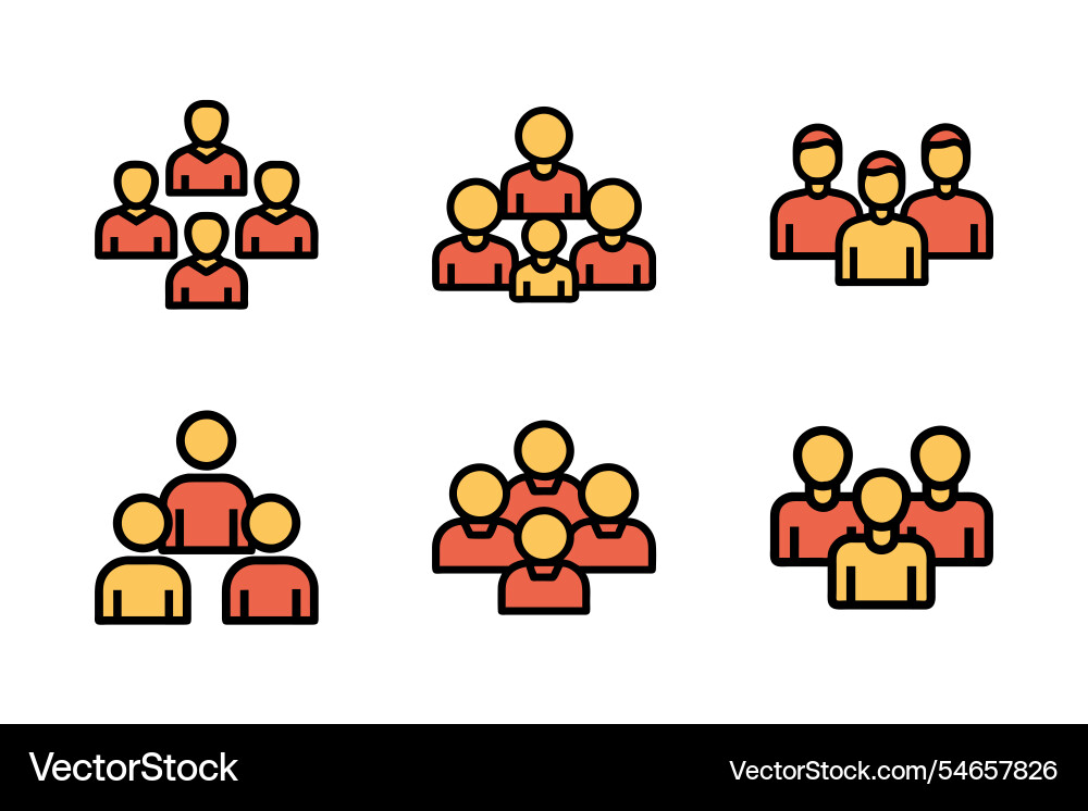 Silhouette style group icon bundle design Vector Image