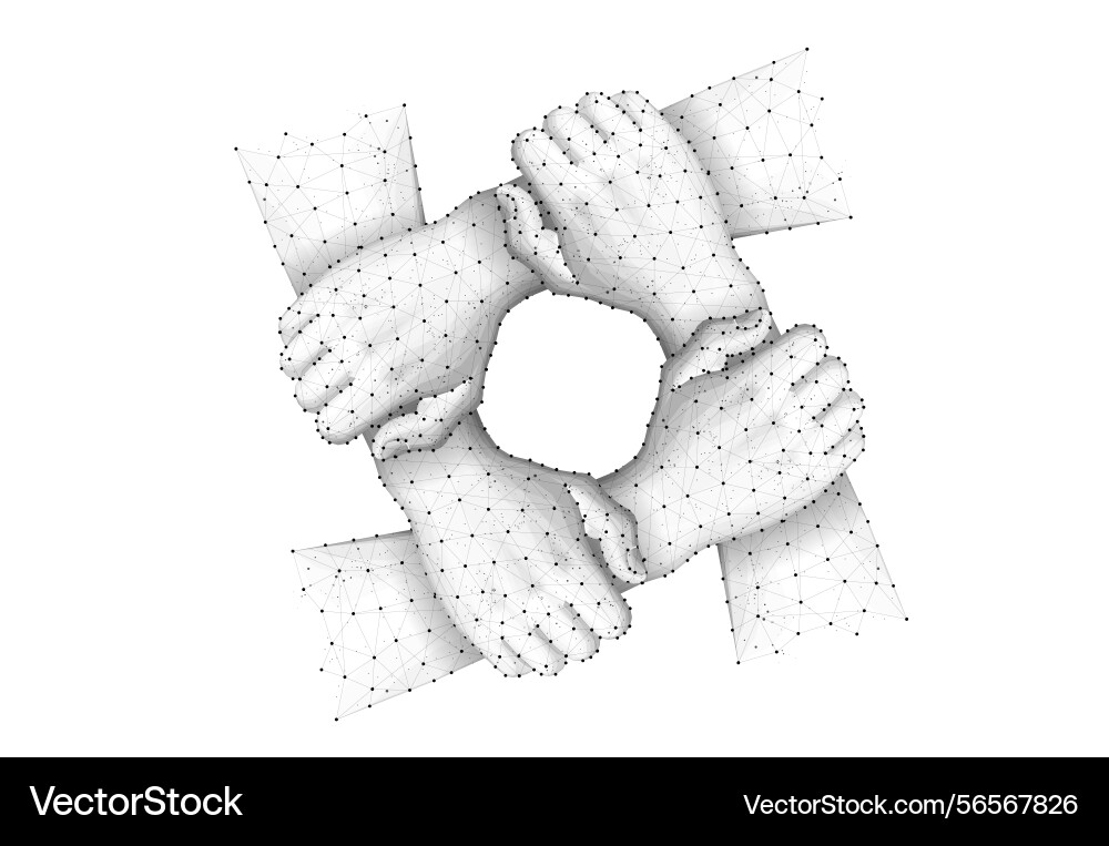 Team hands concept together network unity Team hands concept together network unity vector image