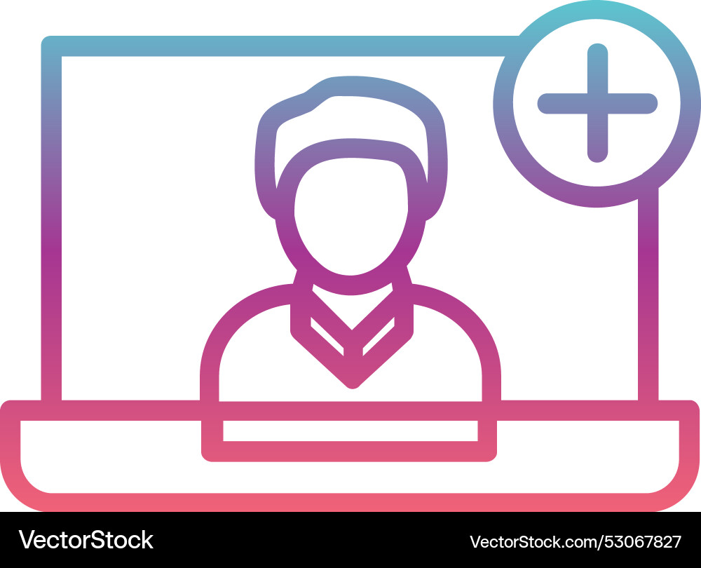 Add user line gradient design vector image