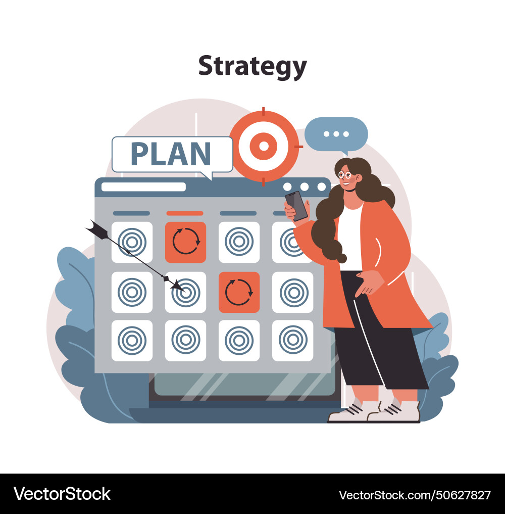 Constructing a strategy using methodical Constructing a strategy using methodical vector image