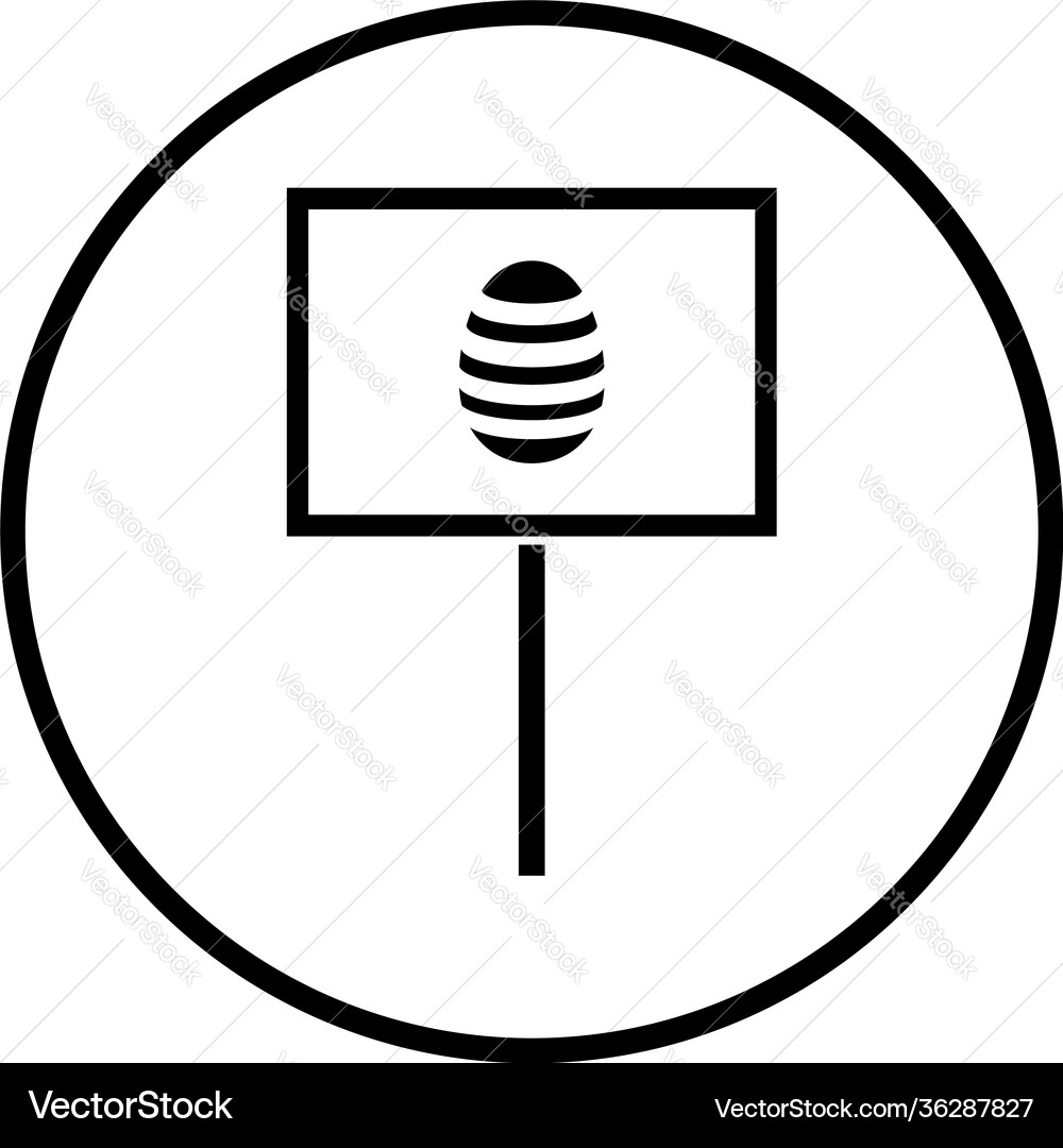 Easter pointer with egg icon Vector Image