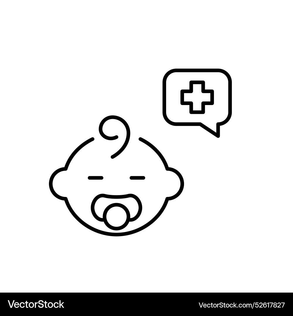 Infant with pacifier message and cross remote Vector Image