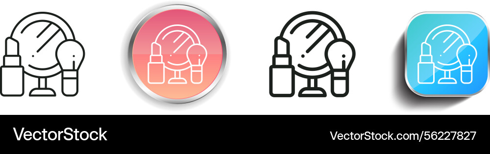 Makeup icon thin linear regular and button style vector image