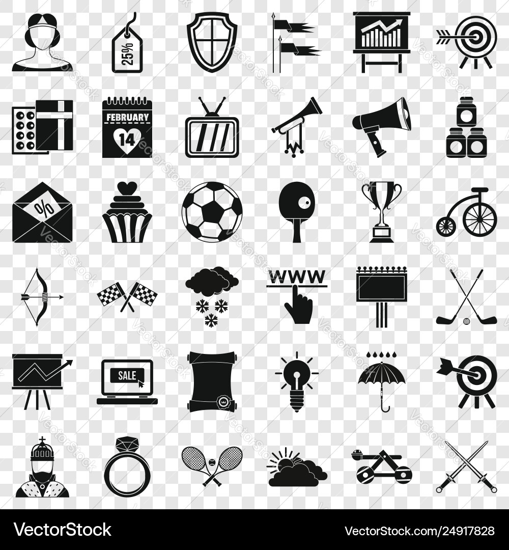 Arrow and bow icons set simple style Vector Image