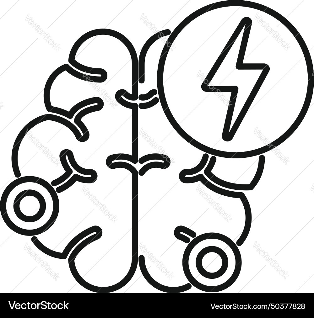 Brain memory part icon outline work lost Brain memory part icon outline work lost vector image