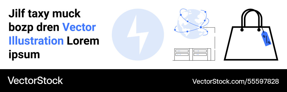 Lightning bolt atomic structure and handbag Lightning bolt atomic structure and handbag vector image