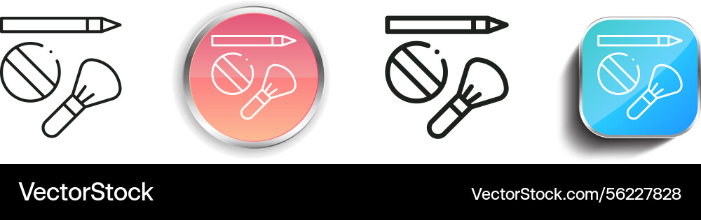 Makeup icon thin linear regular and button style Vector Image