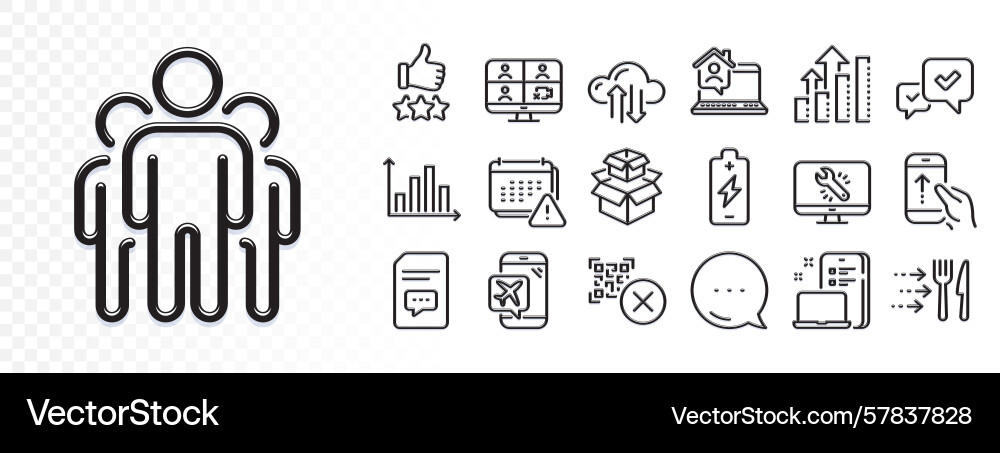 Notification swipe up and comments line icons Notification swipe up and comments line icons Vector Image