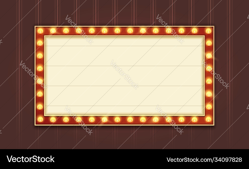 Retro Lightbox with Red Neon Border vector image