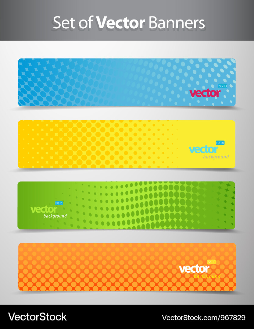 Abstract Colorful Web Headers Vector Image