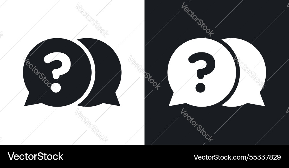 Comment question icons set black and colored style