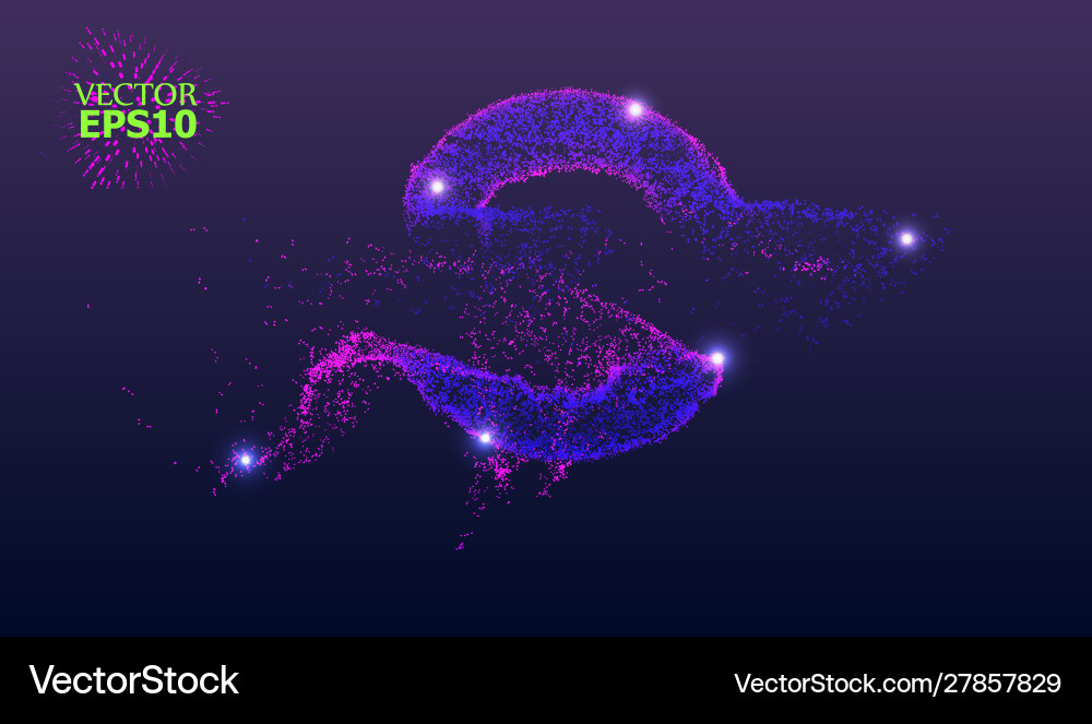 Eps10 dynamic fluid flow from luminous particles vector image