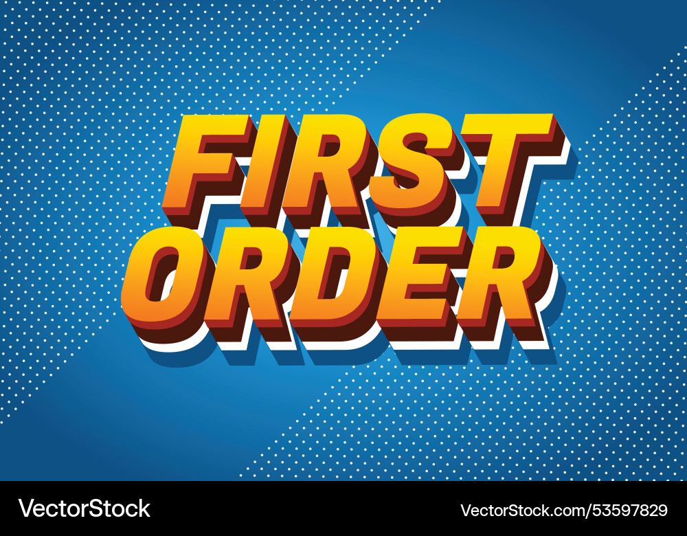 First order text effect in 3d style with modern First order text effect in 3d style with modern vector image