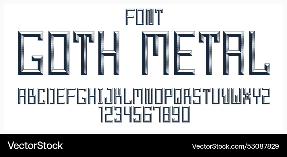 Minimal geometric cyberpunk font with facet Minimal geometric cyberpunk font with facet vector image
