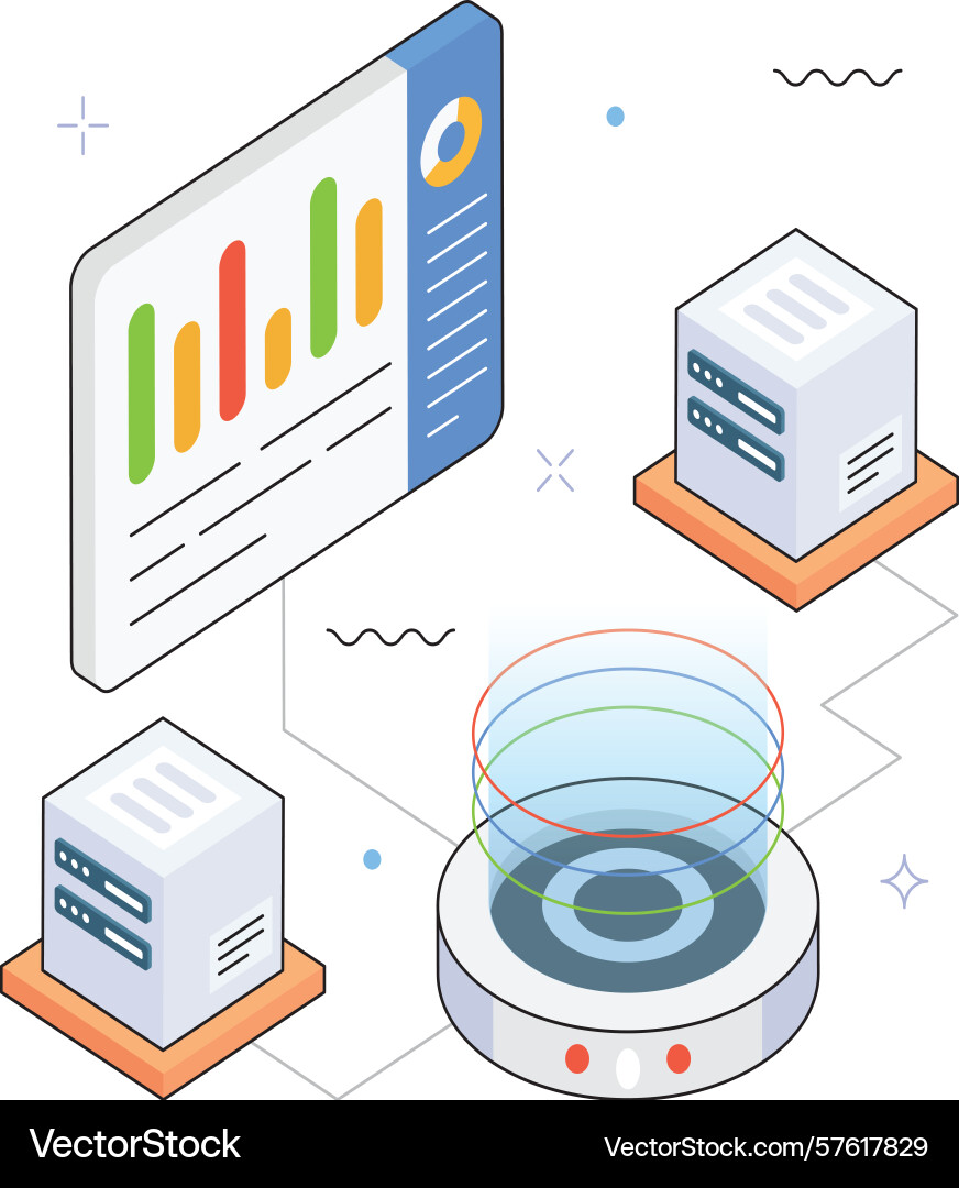 Pie chart dashboard interface Vector Image