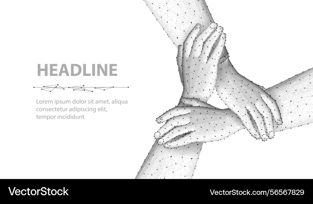 Team hands concept together network unity Team hands concept together network unity vector image