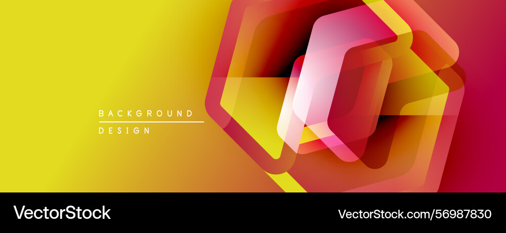 Abstract geometric design hexagons overlap vector image