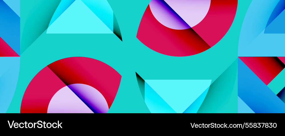 Circles semi squares and round triangles Circles semi squares and round triangles vector image