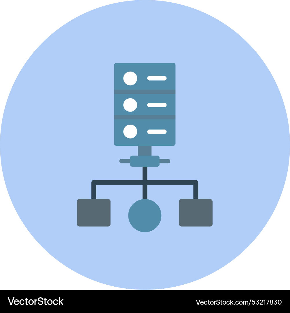 Cluster computing flat circle icon vector image