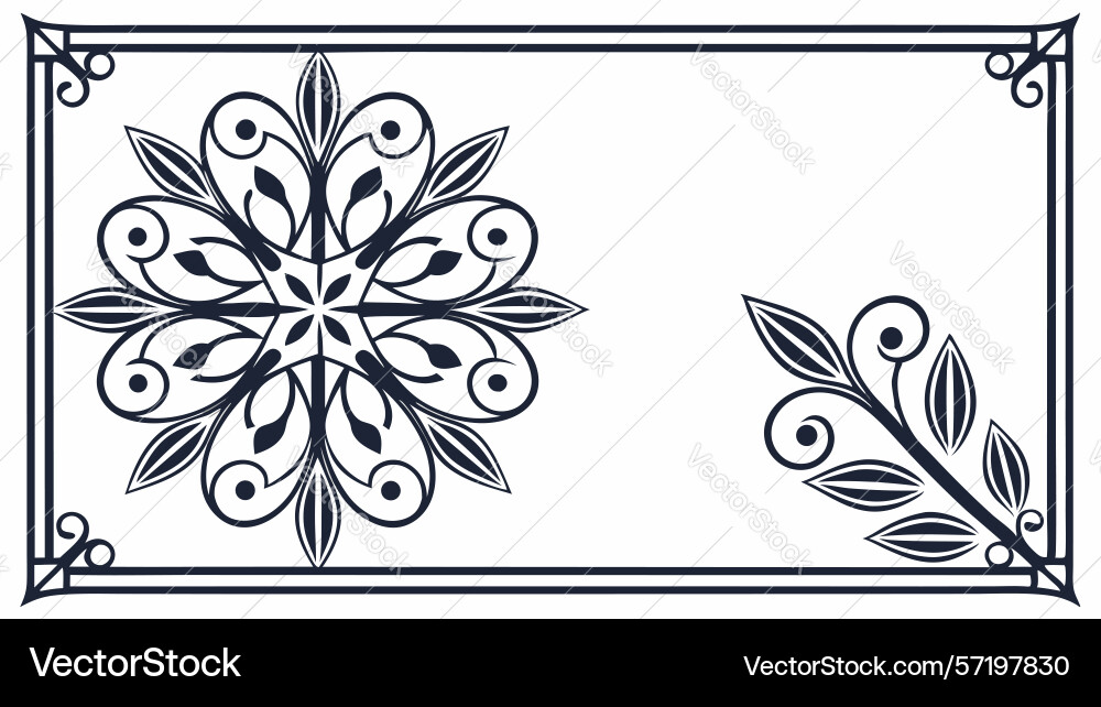 Elegant rectangular frame with central star motif Vector Image