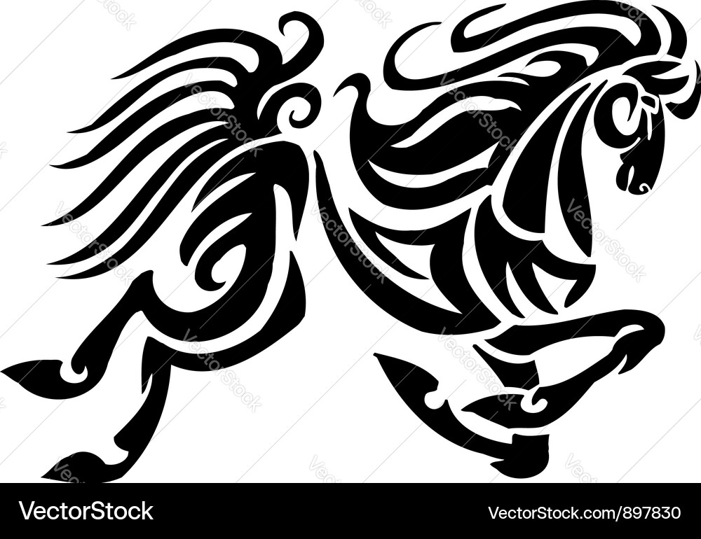 Horse in tribal style Vector Image