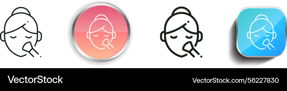 Makeup icon thin linear regular and button style vector image