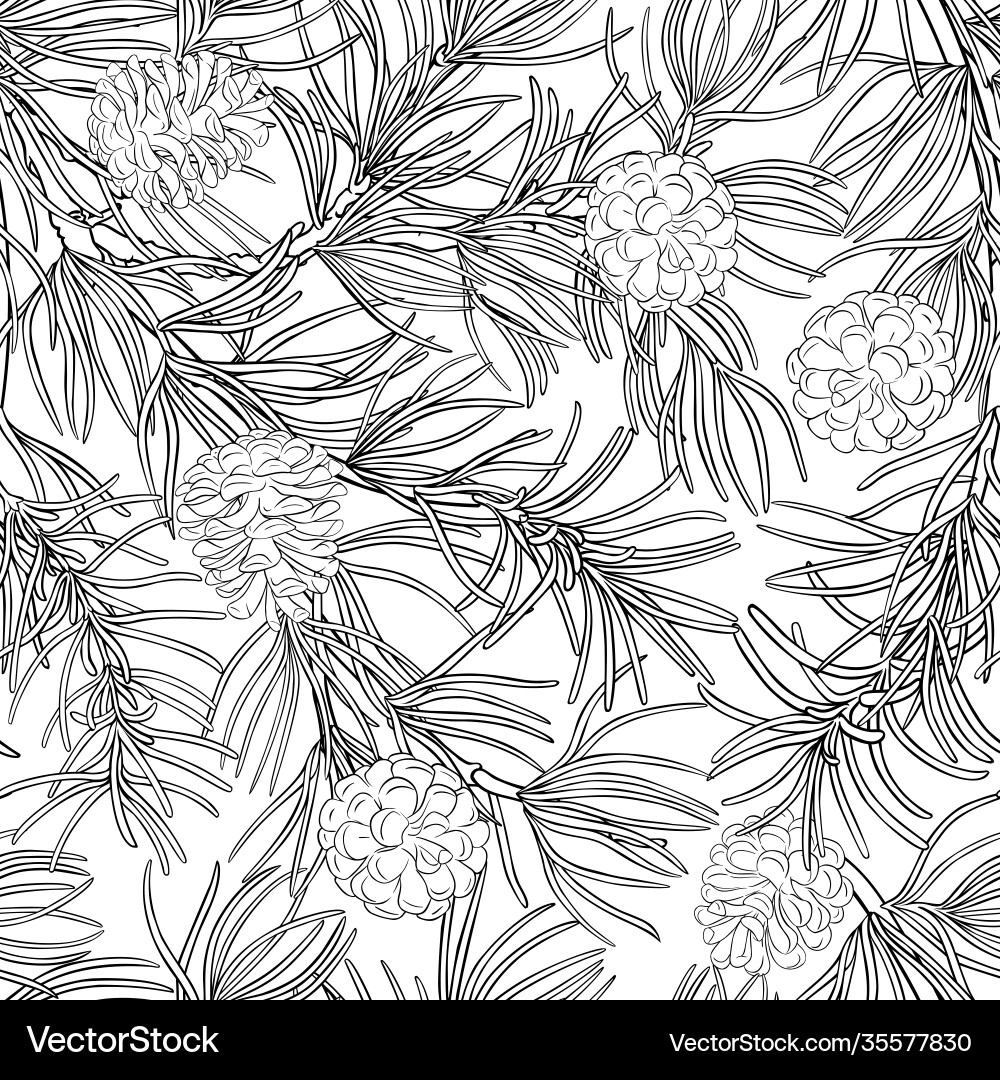 Pinecone Pattern - Winter vector image