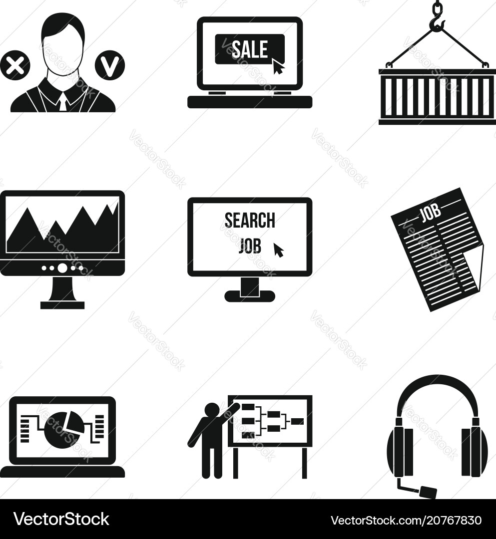 Secret document icons set simple style Secret document icons set simple style Vector Image