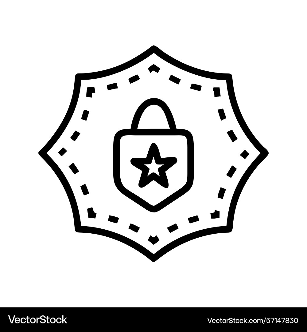 Secure access protected data star badge icon vector image