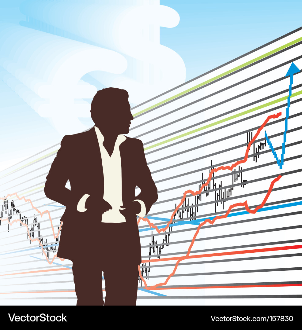 Trader to chart vector image