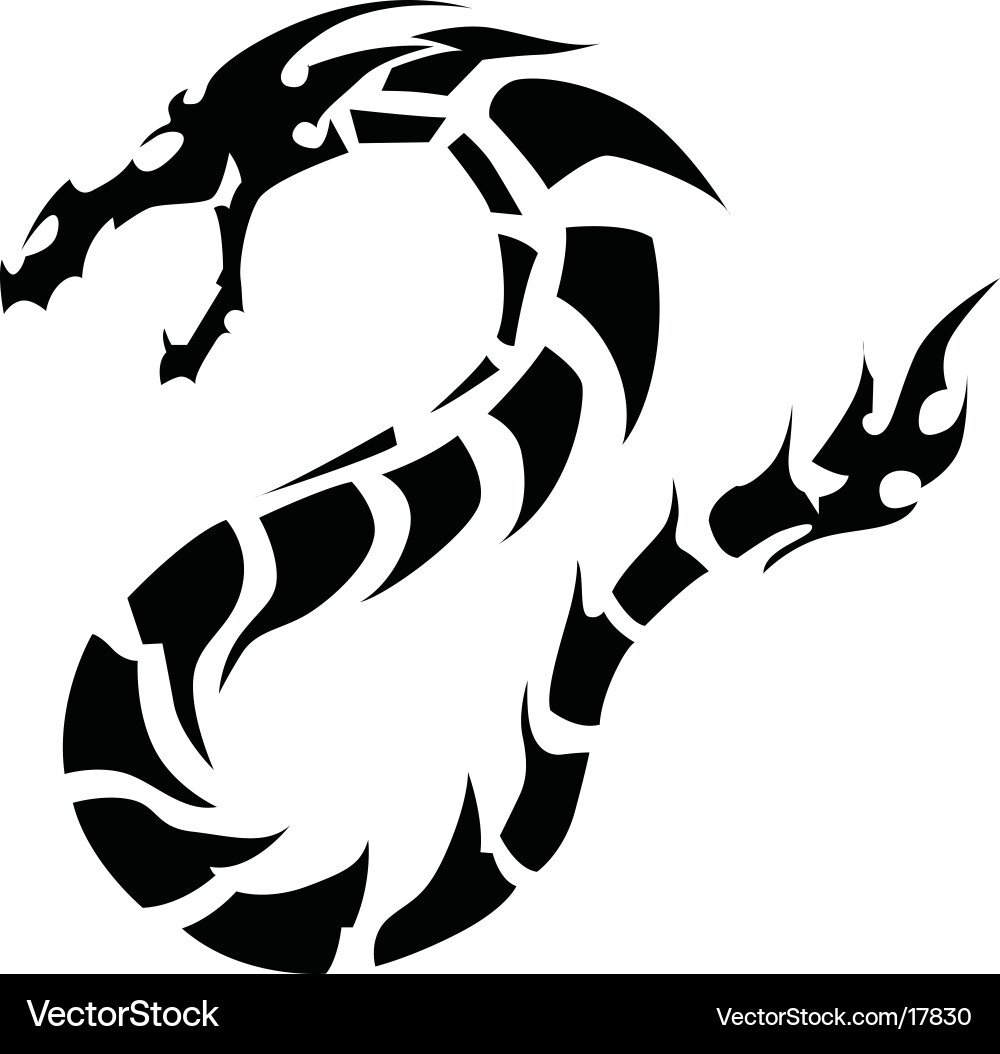 Tribal Dragon Tattoo vector image