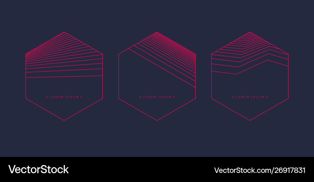 Abstract elements with red lines vector image