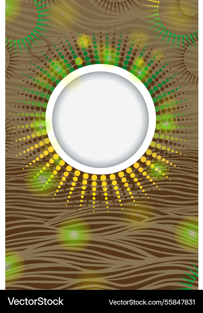 Background with a round frame for text hand Vector Image