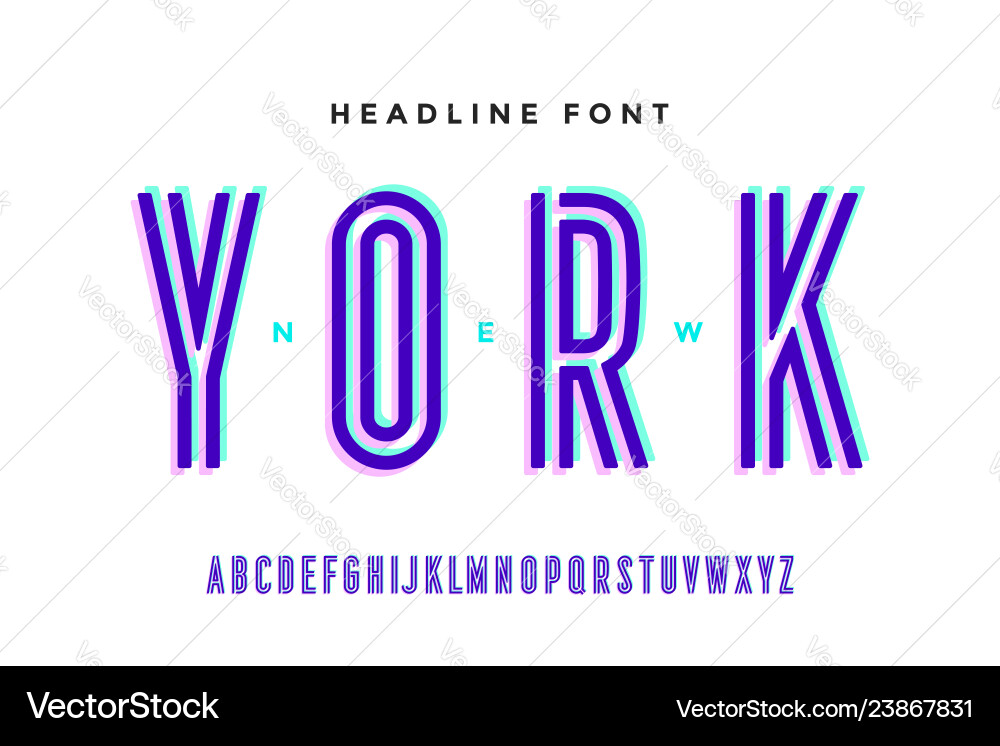 Bold Condensed Schriftsatz Vektorbild