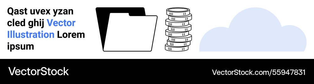 Cloud storage concept with folder server stack vector image