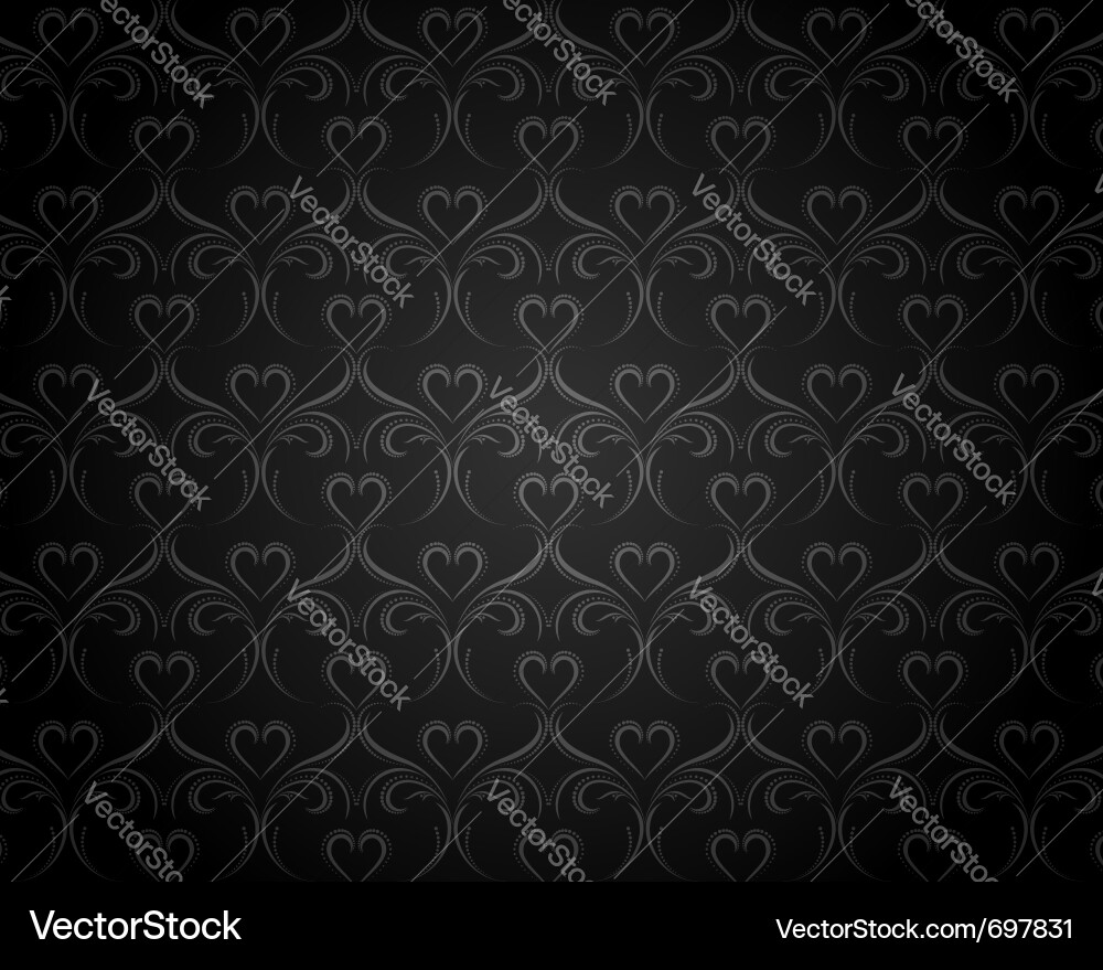 Elegant Black Damask Background Vector Image