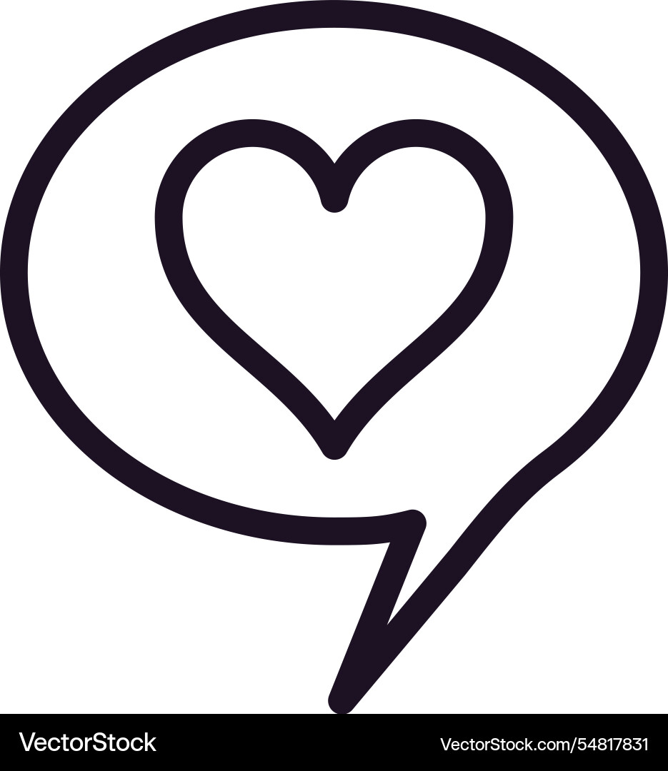 Featuring a simple line drawing of speech bubble vector image