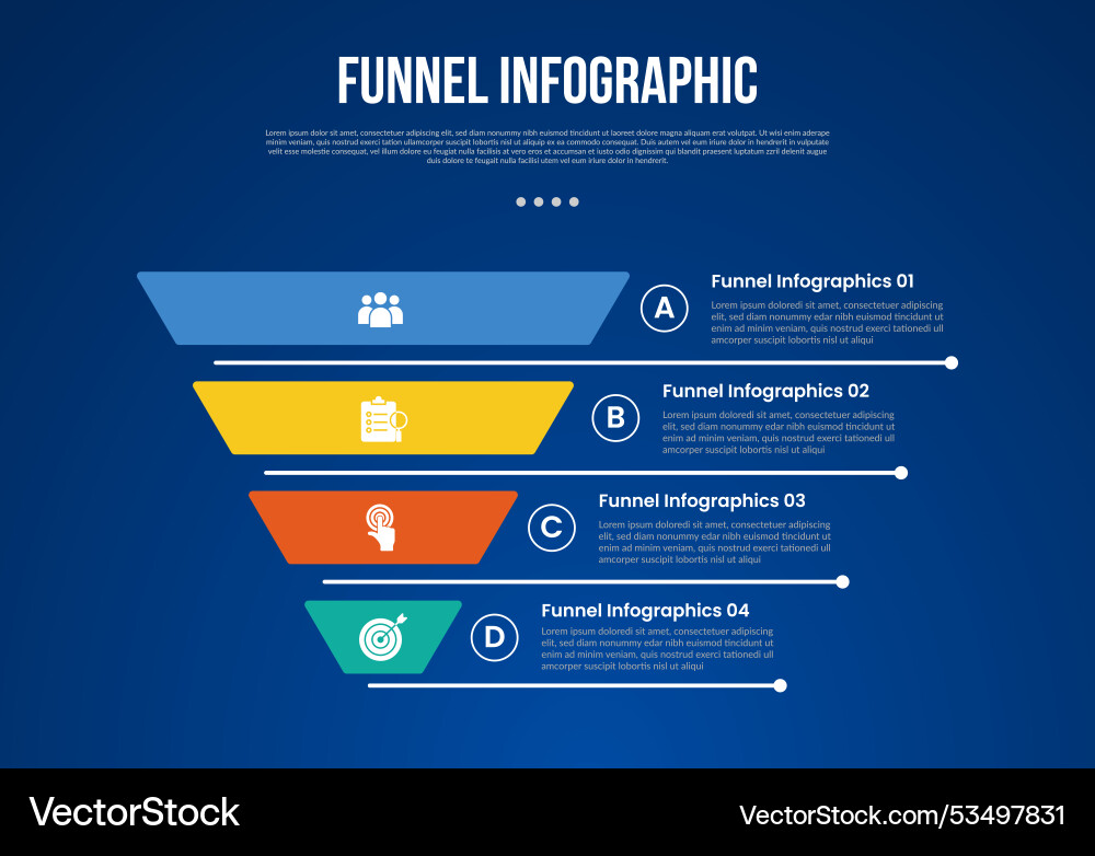 Funnel infographic with reverse pyramid and line Vector Image