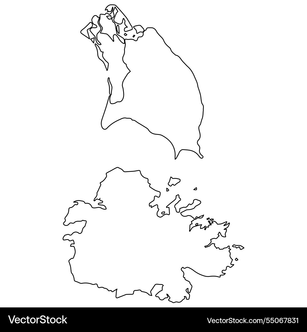 Outline border island antigua and barbuda lesser Vector Image