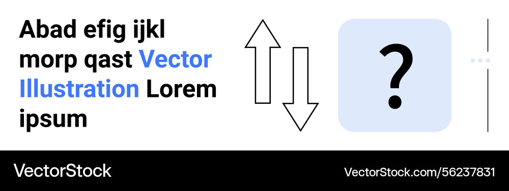 Vertical arrows with question mark inside a square Vertical arrows with question mark inside a square vector image