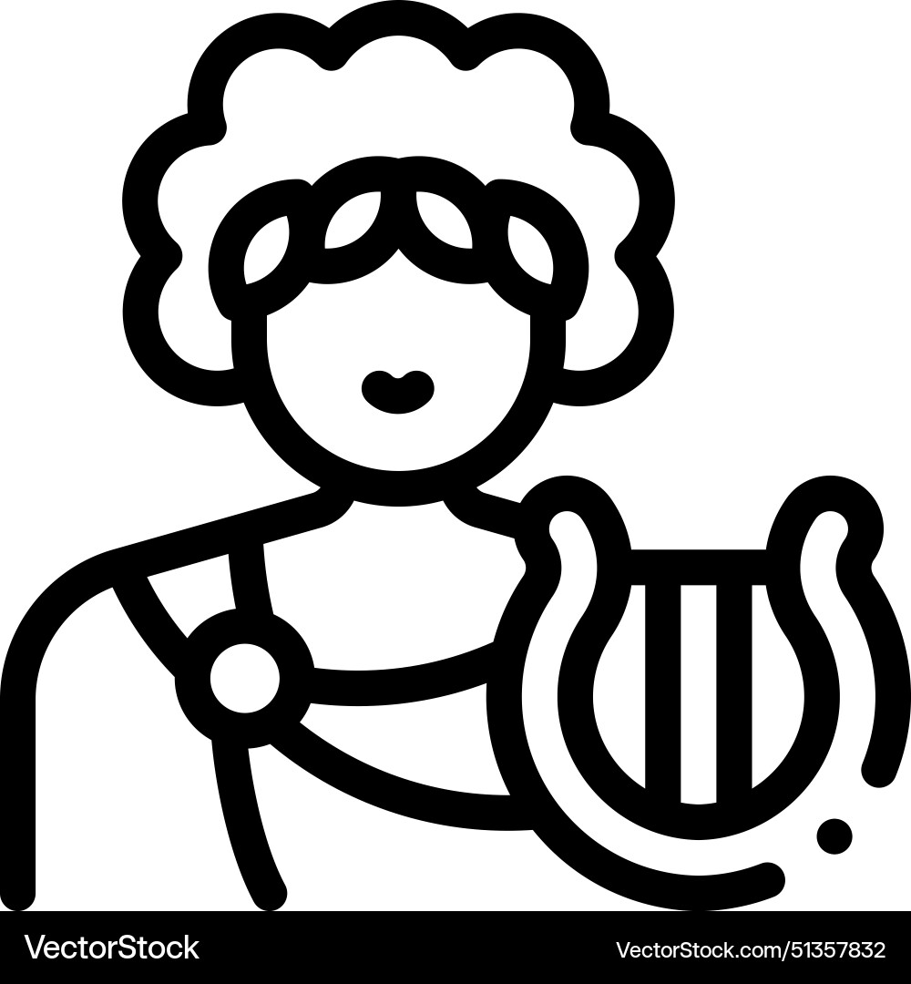 Apollo icon thin linear style design isolated Apollo icon thin linear style design isolated Vector Image