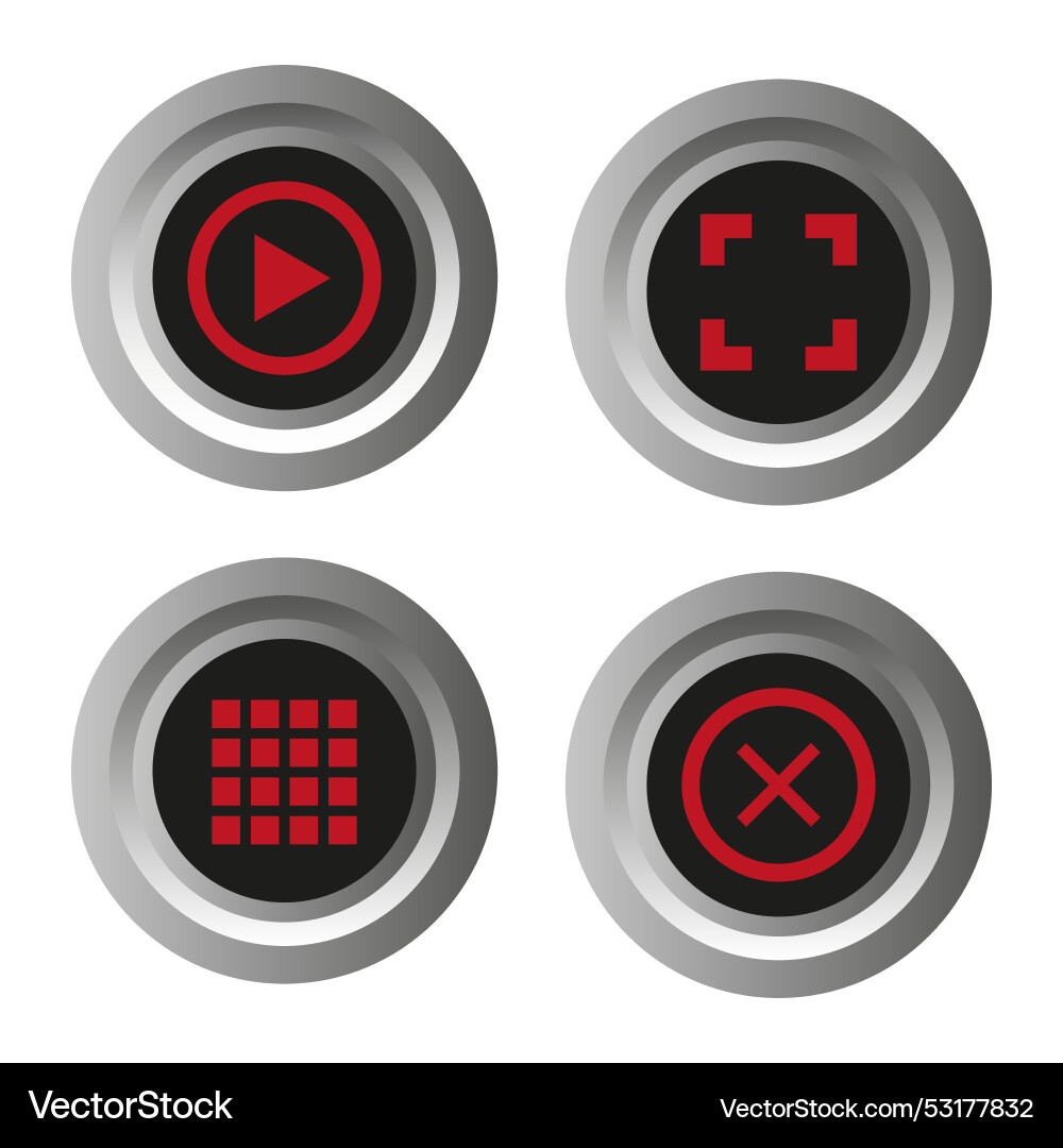 Buttons with symbols for web design vector image