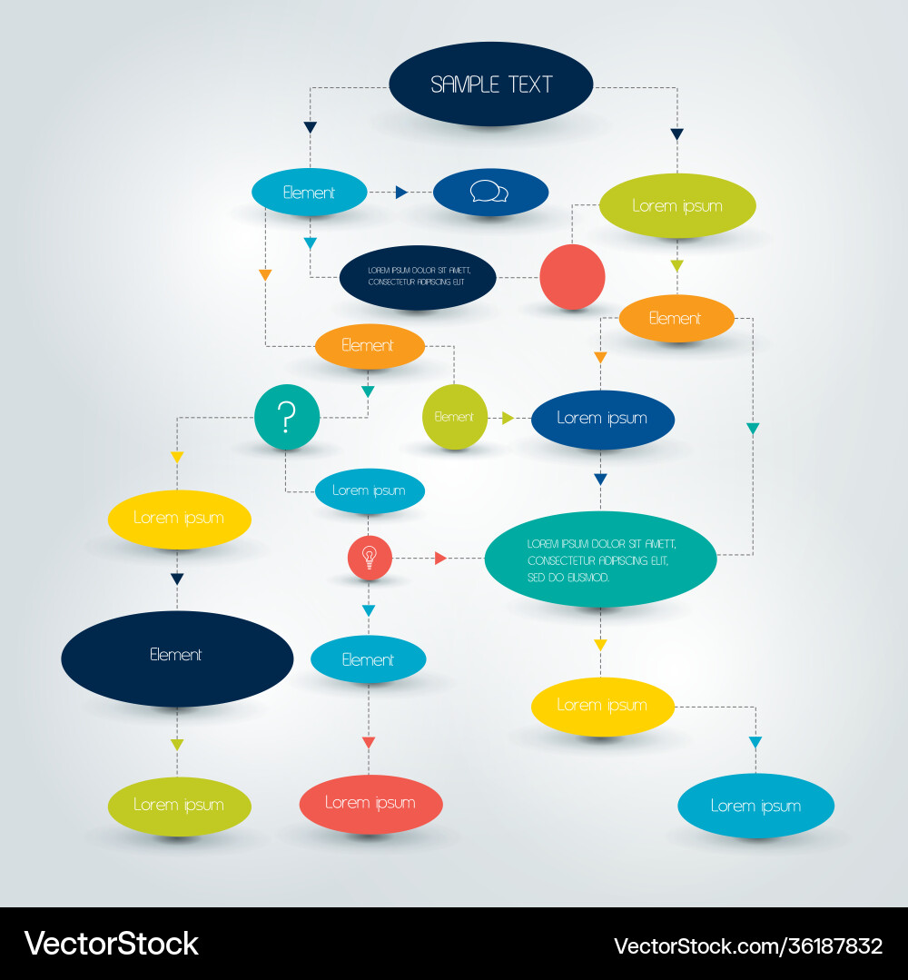 Flowchart Scheme & Infographic Elements vector image