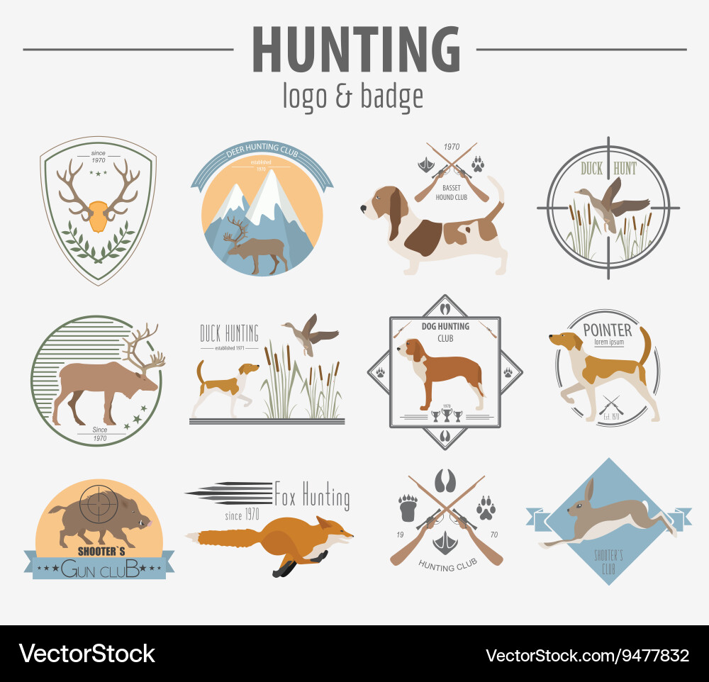 Hunting Badge & Logo Collection Vector Image
