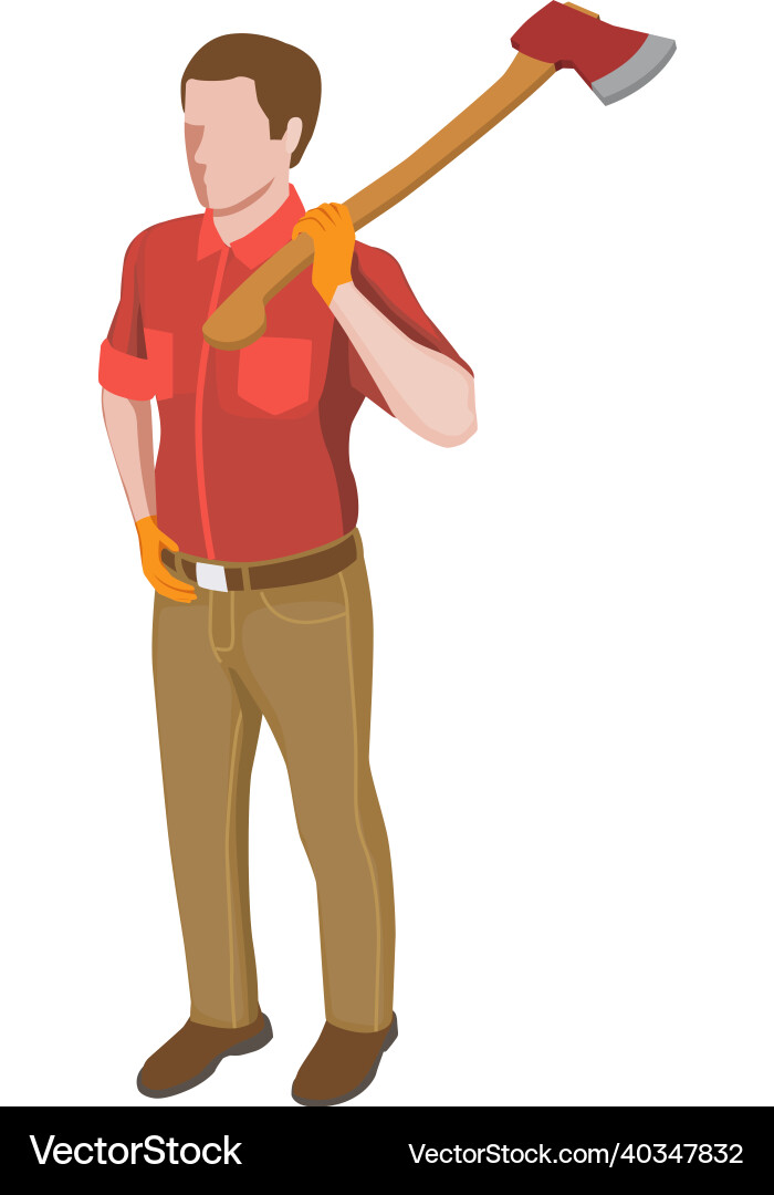 Man with axe composition Man with axe composition vector image