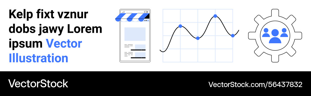Online storefront data analytics and teamwork Online storefront data analytics and teamwork vector image